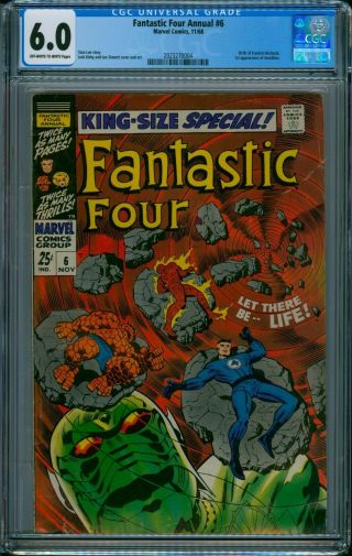 Fantastic Four Annual 6 Cgc 6.  0 1st Annihilus Franklin Richards Undergraded Nr
