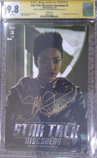 Star Trek: Discovery: Succession 3_cgc 9.  8 Ss_signed By Sonequa Martin - Green