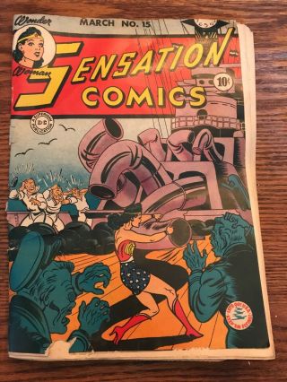 Sensation Comics March No.  15 Wonder Woman 1945