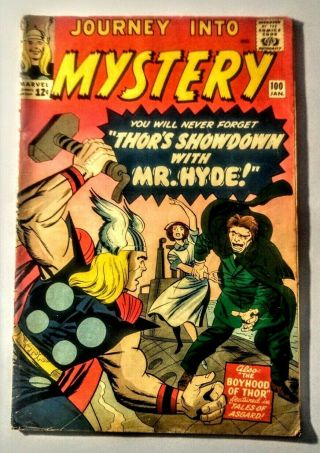 Marvel Comics Journey Into Mystery 100 Thor Vs Mr.  Hyde 1964 Vg - To Vg
