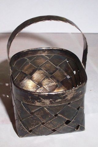 Vintage Sterling Woven Basket,  Cartier Cavilier,  Hand Made Silver