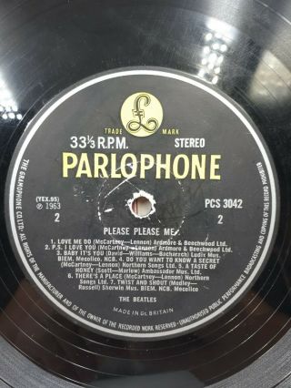 The Beatles Please Please Me 1963 Vinyl 8th Press Release Record 3