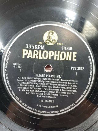 The Beatles Please Please Me 1963 Vinyl 8th Press Release Record 4