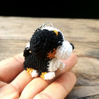 Bernese Mountain Dog Crochet Amigurumi Handmade Keyring Miniature Doll Cute Gift