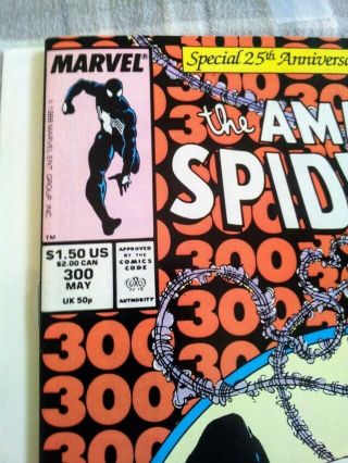 The Spider - Man 300 (May 1988,  Marvel),  1st app VENOM,  SEE PICTURES 4