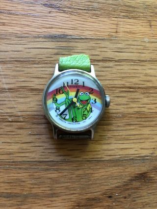 Kermit The Frog Muppets Watch Vintage 1982 Timex Rainbow Collectable Wrist
