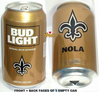 2017 Nfl Kickoff Orleans Saints Bud Light Beer Can Louisiana Football Sports