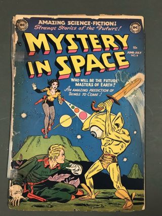 1952 Dc Mystery In Space 8 Classic Cyclops Alien Cover