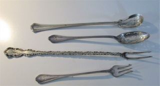 Victorian Sterling Olive Forks & Slotted Spoons
