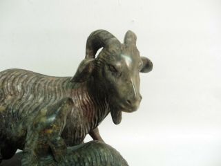 19TH CENTURY ORIENTAL CHINESE SOAPSTONE CARVING OF A GOAT AND TWO KIDS ON BASE 3