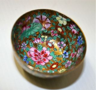 Antique Japanese Satsuma Mille - Fleur Miniature Bowl Signed Thousand Flower Dish