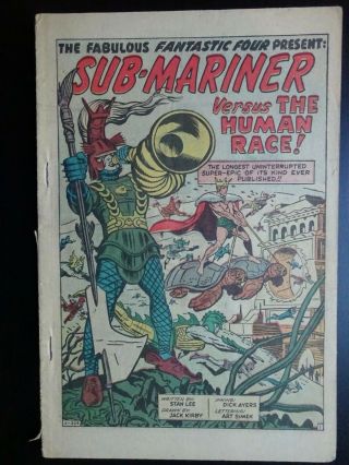 Fantastic Four Annual 1 Sub - Mariner Stan Lee Jack Kirby Silver Age