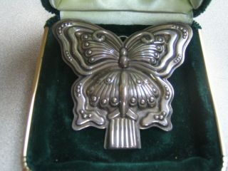 Vintage Reed & Barton Sterling Silver Pendant Necklace Butterfly Whistle