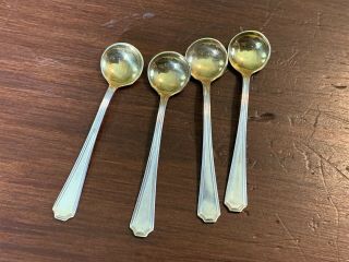 Set Of 4 Gorham Sterling Silver Salt Spoons,  Fairfax Pattern