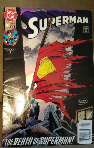 Superman 75 (jan 1993,  Dc) Comic Book.  The Death Of Superman.