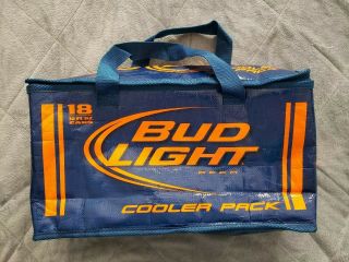 Blue Orange Bud Light 18 Can Foldable Beer Cooler Pack Insulated Bag W/ Handles