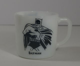 Batman 1966 Westfield White Milk Glass Mug,  Cup.  Heat Proof