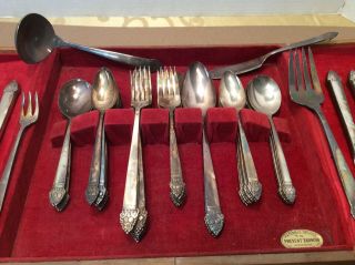 Community Plate Silverware 52 Pc Set With Wood Wall Box
