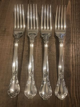 Four Sterling Silver Gorham “buckingham” Pattern Salad Forks No Monogram
