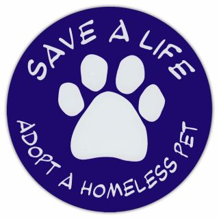 4.  75 " Round Pet Magnets: Save A Life | Adopt A Pet (dogs,  Cats) | Cars,  Trucks
