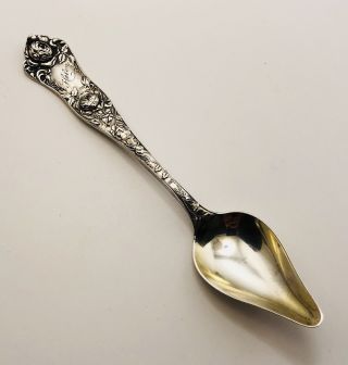 Antique George Shiebler American Beauty Sterling Silver Grapefruit Spoon