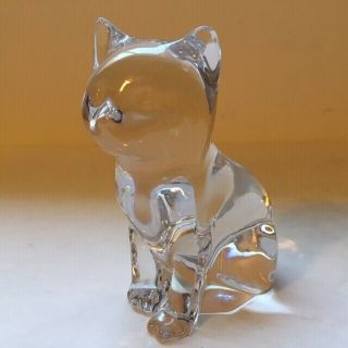 Princess House Pets Cat Clear 24 Lead Crystal Paper Weight Figurine Germany