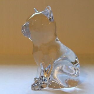 PRINCESS HOUSE Pets Cat Clear 24 Lead Crystal Paper Weight Figurine Germany 4