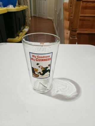 Guinness Draught Beer Lion Pint Glass My Goodness Guinness 5.  75  T 3 3/8  W