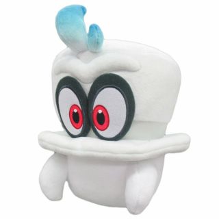 White Cappy Stuffed Plush Doll 7.  5 " Mario Odyssey Little Buddy Toy