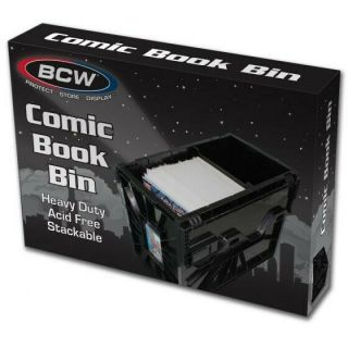 Bcw Short Comic Book Bin - Black Plastic Storage Box