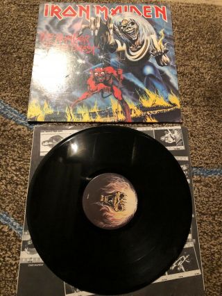Iron Maiden - Number Of The Beast Lp 1982 1st Press Vinyl Harvest St - 12202 Vg -