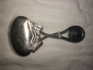 Pond Lily Tea Caddy Shovel Spoon Unger Brothers Art Nouveau Sterling Silver 1900