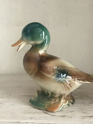 Vintage Ceramic Porcelain Mallard Duck Japan China Painted Decoy Figurine