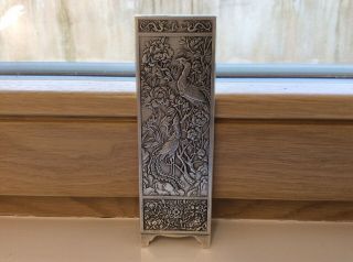 Vintage Chinese Silver Frieze Depicting A Phoenix & Jasmine Defining Spring.