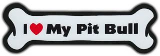 Dog Bone Magnet: I Love My Pit Bull Terrier | For Cars,  Refrigerators,  More
