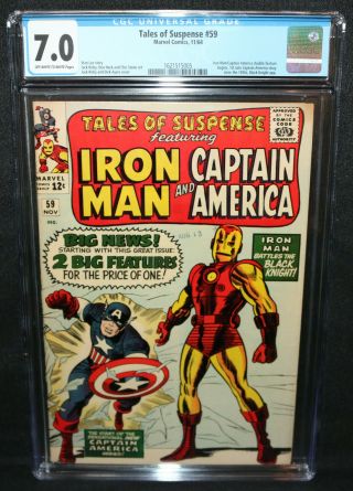 Tales Of Suspense 59 - Iron Man / Captain America Double Begin - Cgc 7.  0 - 1964