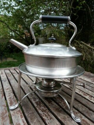 Antique Vintage Silver Plate Mappin & Webb " The Campbell " Spirit Kettle On Stand