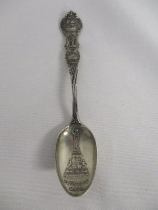 Antique Alvin Sterling Silver Souvenir Teaspoon Spoon Engraved Plymouth Mass