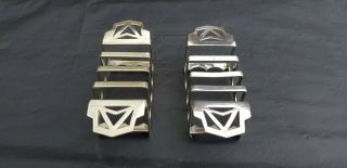 A Matching Vintage Silver Plated Toast Racks With Pierced Patterns.