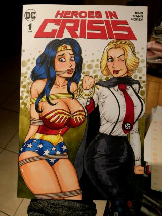 HEROES in CRISIS 1 Wonder Woman SKETCH COVER FAUSTA nazi variant NM 2