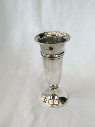 Solid Silver Trumpet Vase - J Rose,  Birmingham,  1972