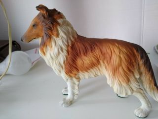 Porcelain Sable Collie Dog Figurine Statue Andrea By Sadek Japan