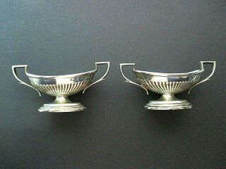 Pair Victorian Solid Silver Salt 93 Gr Need Help To Identify Marks.