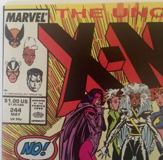 Uncanny X - Men 244 1989 Gorgeous NM 9.  4 Wolverine 1st appearance of Jubilee 3
