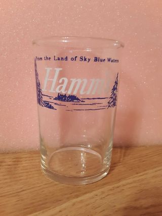 Vintage Hamms Advertising Beer Glass.  3 1/2 " Tall Tasters Glass