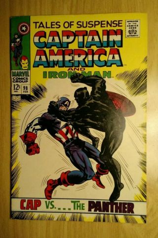 Tales Of Suspense 98 Black Panther 9.  0,  Iron Man And Captain America App.  1968