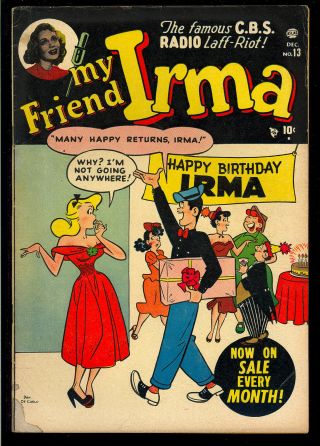 My Friend Irma 13 Dan Decarlo Teen Humor Atlas Comic 1951 Fn -