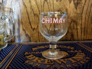 Chimay Trappist Ale Silver Rim Belgian 33 Cl Glass
