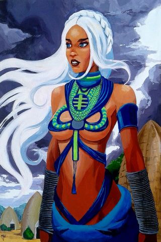 Acrylic Painting Of X - Mens Ororo Before The Storm