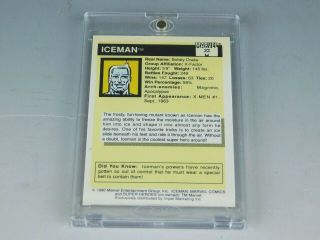 Signed Stan Lee Auto Marvel Comics Heroes ICEMAN 1990 Trading Card 22 8